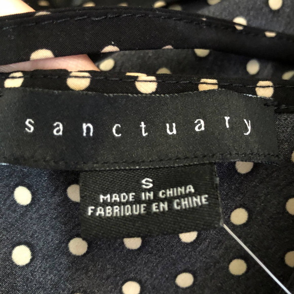 Sanctuary SMALL Polka Dot V Neck Button Front Adjustable Spaghetti Cami - NWOT - Picture 9 of 12